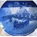 BING & GRONDAHL COPENHAGEN PLATE – CHRISTMAS 1969 – ARRIVAL OF CHRISTMAS GUESTS (id: KA)